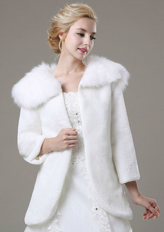 Full/Long Sleeve Faux Fur Wedding Jacket (M104189) Wraps FeelTimes